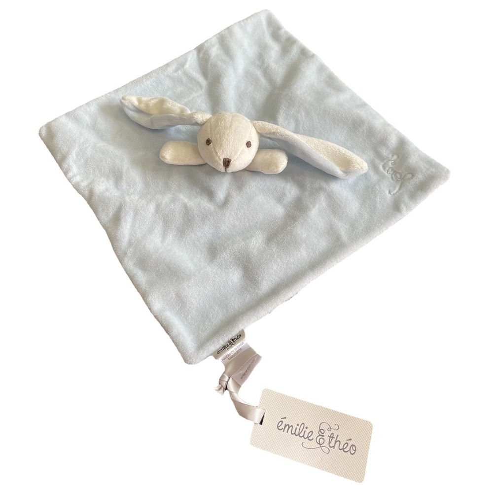 Emilie et Théo Lenny the Rabbit Lovey Security Blanket Plush 2016 NWT